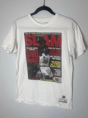 Mitchell & Ness Slam Magazine Shirt Mens M White Shaq Daddy Cover 1994 1995 NBA - Image 1 of 4