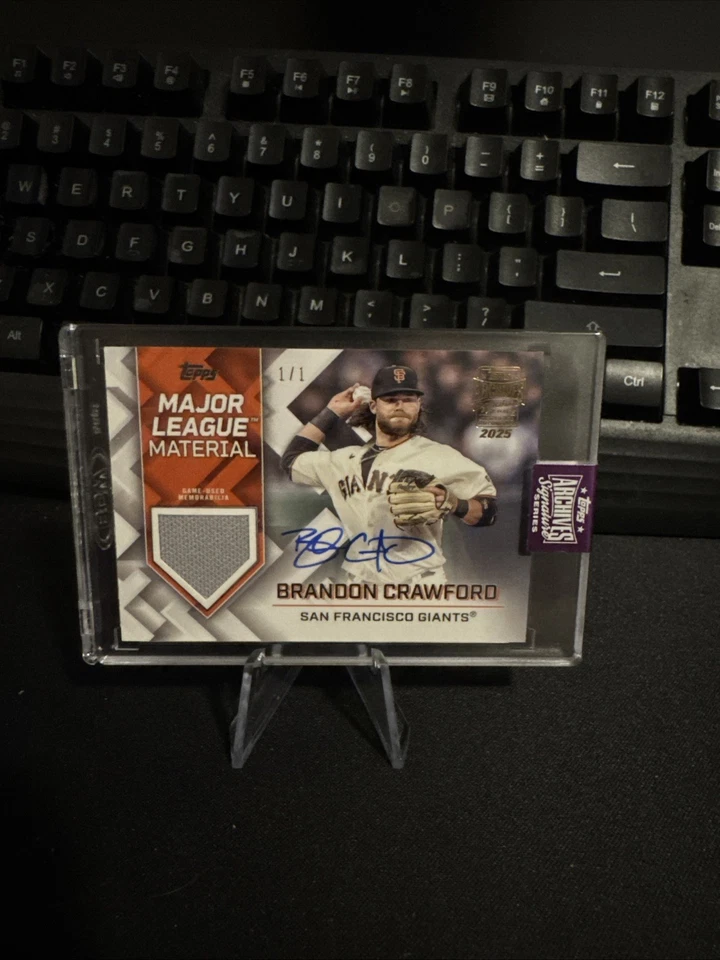 Brandon Crawford 2025 Tops Archive 1/1 Auto MEM San Francisco Giants MLB - Image 1 of 3