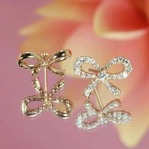 2CT Round Cut Lab Created Diamond Women's Stud Earring's 14K Yellow Gold Plated - Picture 1 of 3