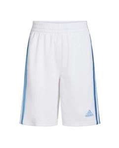 NWT  Adidas Boys' Elastic Waist 3-Stripe Mesh Shorts White/Blue Sz L 14 - 16 $25 - Picture 1 of 7