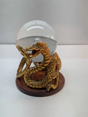 Bola de cristal pesado dragón chino tono dorado vintage Foto 1 de 4