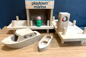 Raro 1969 Creative Playthings Playtown Marina, juego de madera vintage - parcial - Imagen 1 de 24