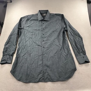Canali Shirt Mens 18.5 Gray Micro Pattern Cotton Dress Button Front Italy 47 - Picture 1 of 12