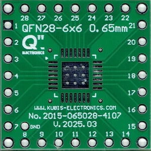 QFN28-6x6, UQFN28-6x6, VQFN28-6x6, VFQFN28-6x6 0.65mm(0.026") to 4 x IDC1x7 [CA] - Picture 1 of 2
