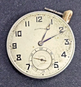 Illinois Grade 405 Model 3 12-Size 17-Jewel Antique Pocket Watch Movement, Parts - Picture 1 of 4