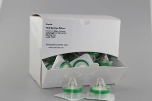Sterile 33mm PES Syringe Filter (0.22 um Pore Size, 50 pieces) - Picture 1 of 2
