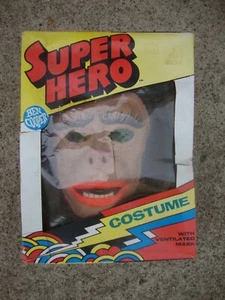 1973 Ben Cooper PLANET OF THE APES Halloween Costume GALEN w Superhero Box - Picture 1 of 11