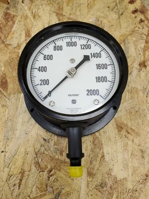 US Gauge 2000# 2000 PSI 4.5" Bottom-mount Pressure Process Gauge 1/4" NPT - NEW - Image 1 of 3