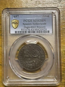 Netherlands 1697 “Peace Of Ryswick” Bronze Jeton MS-63BN (PCGS) - Picture 1 of 2