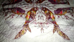 Bufanda cuadrada de seda satinada grande multicolor pintada a mano Topshop vintage 39"x39" - Imagen 1 de 16