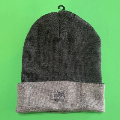 Timberland Invierno Tejido Gorro Sombrero Gris Oscuro y Claro Para Hombre Talla Única NUEVO Foto 1 de 4