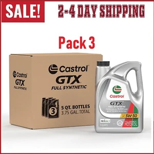 Castrol GTX Full Synthetic 5W-30 Motor Oil, 5 Quarts, Pack 3 - Picture 1 of 5