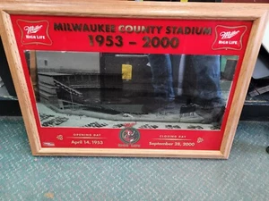 Specchio Milwaukee County Stadium Braves Brewers 1953-2000 birra Miller High Life - Foto 1 di 7