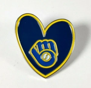 Milwaukee Brewers Hat Lapel Pin MLB Heart Glove Logo 2013 - Picture 1 of 3