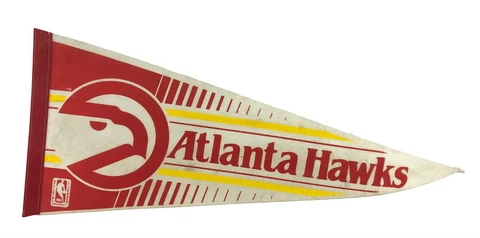 Vtg Basketball Pennant Atlanta HAWKS NBA 12 x 30" 1970s 1980s Cover