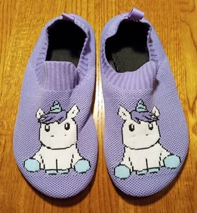 Torotto Girls Purple Unicorn Anti Slip Knitted Sock Slippers Size 3.5 - 4 - Picture 1 of 3