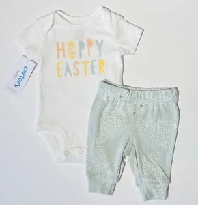 Newborn Baby Girl Boy Clothes Bodysuit Pants Set Carters Easter Outfit - Picture 1 of 3
