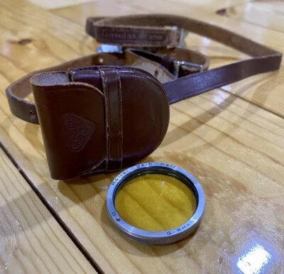 Rollei I Gelb-Mittel -1.5 Lens Filter w/ Leather Case And Camera Leather Strap - Image 1 of 4