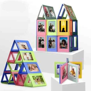 Small Office Table Film Frame Self-Stick Photos Album Shelf Holiday Photo Holder - Picture 1 of 20