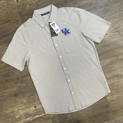 NWT Cutter & Buck Kentucky Wildcats UK Short Sleeve Button Up Men Size Small 323 - Image 1 of 4
