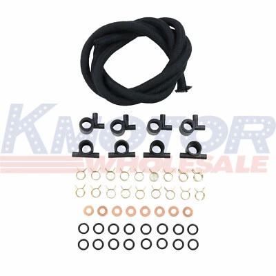 Kit de línea de retorno de inyector de combustible negro para camionetas Ford diésel 7,3 7,3 L 1988-1994 Foto 1 de 4