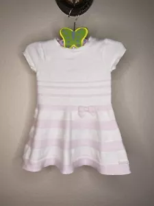 Janie and Jack Striped Hem Pink White Knit Sweater Dress 6-12 Months $50 Classic - Picture 1 of 9