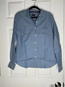 UNTUCKIT NWT Woman’s Valori Denim Buttondown Blouse Size 6 - Picture 1 of 5