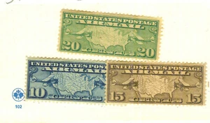 #11 Estados Unidos #C7-9 Mapa y Correo de Estados Unidos Edición CV $12.25 1926-27 - Como Nuevo LH - Imagen 1 de 1