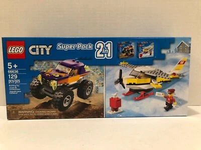 Lego City Super Pack 2 en 1, Monster Truck y Snow Plane, 66636, NUEVO Precintado Foto 1 de 4