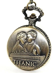 Titanic Pocket Watch Rose Jack Leonardo DiCaprio Kate Winslet Movie Fob Chain UK - Picture 1 of 11