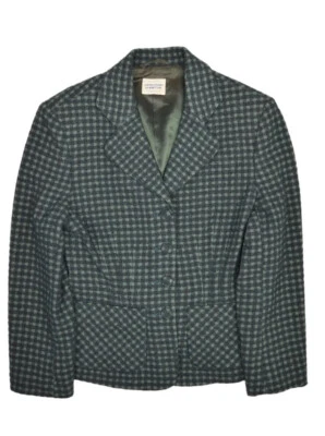 Chaqueta United Colors of Benetton Mujer 40 Verde Lana Pata de Gallo Hecha en Italia Foto 1 de 4