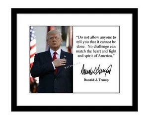 Donald Trump 8x10 Signed photo print inspirational quote America president GOP - Picture 1 of 2