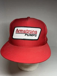Parche de zapatos vintage Armstrong a presión gorra de malla roja - tapas mayúsculas - Imagen 1 de 8