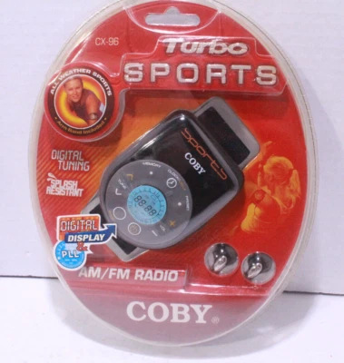 Coby CX-96 Turbo Sports AM/FM Radio w/ Headphones All Weather New - Image 1 of 4