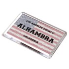FRIDGE MAGNET - Alhambra - Los Angeles, California - USA Flag