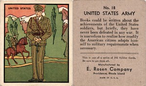 R139 E. Rosen, Soldier Cards, 1932, #18 United States Army