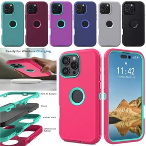 For iPhone 16 Pro Max/16+/16 Pro/16e/16 Shockproof Heavy Duty Phone Case Cover - Picture 1 of 87
