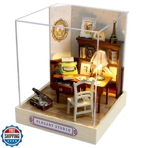 OZJAY HÁGALO USTED MISMO Kit de Casa en Miniatura con Cubierta a Prueba de Polvo, Habitación Creativa Escala 1:24 - Imagen 1 de 5