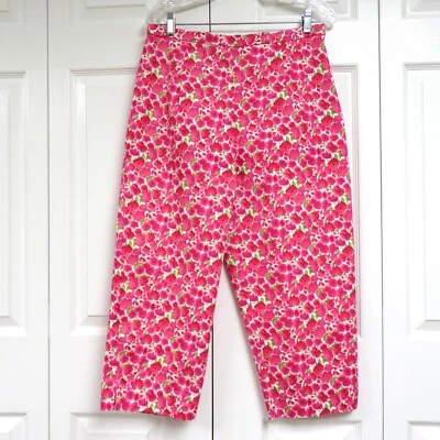 Pantalones capri florales Briggs 12 rosa, verde, blanco Foto 1 de 3
