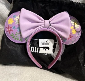 Loungefly Disney Minnie Mouse Purple Lavender Flower Ears Headband - Picture 1 of 5