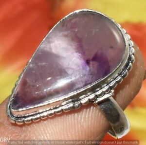 Natural Amethyst Gemstone Ring 925 Sterling Silver Plated Us Size 8" U394-E147