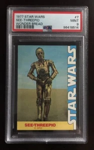 1977 Star Wars Wonder Bread See-Threepio #7 C3PO PSA 9 Mint Rare Not AFA CGS CGC - Picture 1 of 2