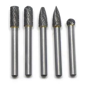 5Pcs 6 X 8mm Head Tungsten Carbide Burrs For Rotary Drill Bit Die Grinder Shank - Picture 1 of 2