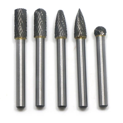 5Pcs 6 X 8mm Head Tungsten Carbide Burrs For Rotary Drill Bit Die Grinder Shank - image 1 of 2