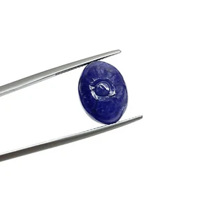15,90 Cts Certificata Tanzanite Naturale Sciolta Intagliata Splendida Pietra Preziosa 16mm*12,5mm - Foto 1 di 4