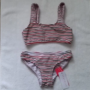 Seafolly Kids Girls Tankini Size 8 Multicolor Stripe 80s Marrakesh Sunset - Bild 1 von 7