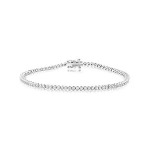 14K White Gold Tennis Bracelet With Diamond Gift Elegant Jewelry Meira T - Picture 1 of 4