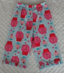 Carter's 18 months Girls pajama pj pants EUC cupcake birthday blue pink hearts - Picture 1 of 1