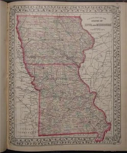 1874 Antike Mitchell County Karte von Iowa Missouri IW MO - Bild 1 von 1