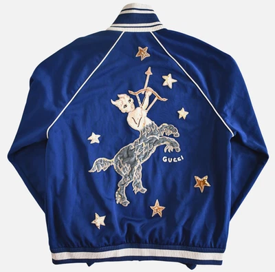 New GUCCI Zodiac Sagittarius-Embroidered Zip-Up Men's VARSITY BOMBER Jacket M - Image 1 of 4